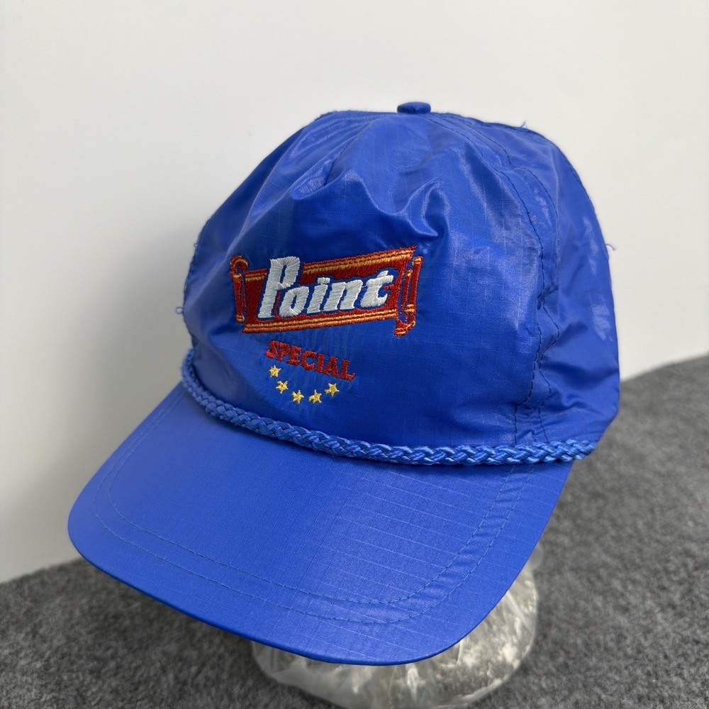 Vintage Point Special Beer‎ Rope Hat Blue Nylon Snapback Cap Brewery Advertising